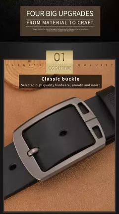Cintos de couro cowboy marca de cinta de luxo couro genuino