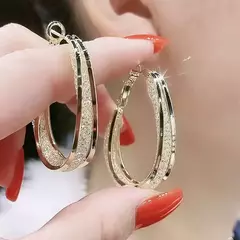 Brincos De Argola De Metal Fosco Oco - Smartshopstores Boutique