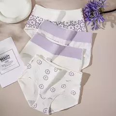 Calcinha de algodão de cintura alta 4pçs tamanho grande - Smartshopstores Boutique