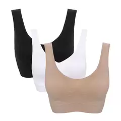 3 peças/set sexy sutiã ativo com almofada removível sem costura, Plus Size Fitness