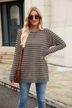 Camisa Feminina Casual de Manga Comprida Sólida Elegante Túnica - Smartshopstores Boutique