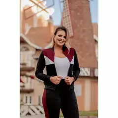 Conjunto Crepe Manga Longa Feminino Calça E Blusa Ziper - loja online