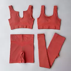 Conjunto de esporte sem costura feminino 2 de duas peças - loja online