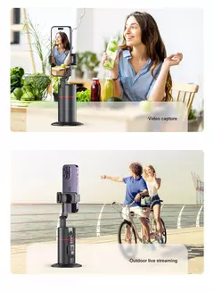 Tripé sem fio Selfie Stick para transmissão ao vivo, rastreamento facial inteligente, luz de preenchimento removível, suporte do telefone, estabilizador - comprar online
