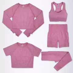 Imagem do 2/3/5 pçs sem costura feminino conjunto de yoga treino roupas esportivas