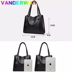 Bolsas de luxo de couro macio bolsas femininas designer 3 camadas ombro crossbody - Smartshopstores Boutique