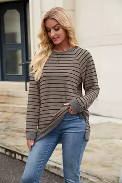 Camisa Feminina Casual de Manga Comprida Sólida Elegante Túnica - comprar online