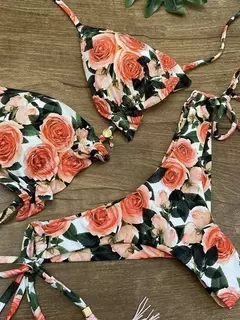 Conjunto sexy de biquíni estampado em pôa - loja online