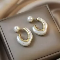 Imagem do Brincos De Argola De Metal Fosco Oco