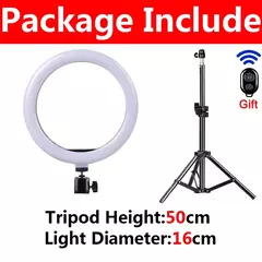 Ring Light LED regulável para selfies com tripé, luz quente e fria - comprar online