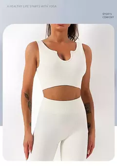 Conjunto de esporte sem costura feminino 2 de duas peças