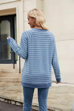 Camisa Feminina Casual de Manga Comprida Sólida Elegante Túnica na internet