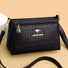 Bolsas de luxo de couro macio bolsas femininas designer 3 camadas ombro crossbody - comprar online