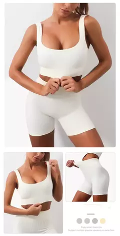 Conjunto de esporte sem costura feminino 2 de duas peças na internet