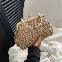 Elegante bolsa de tecido, bolsa casual praia, alça superior, grande capacidade na internet
