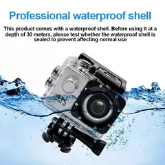 Câmera de Ação Ultra HD, Capacete Impermeável, Gravação de Vídeo, Câmera Esportiva, WiFi, 2,0", 170 D, 720 P, 30fps - comprar online