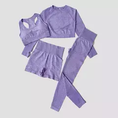 Conjunto de roupas femininas para prática esportiva, kit sem costura para ioga