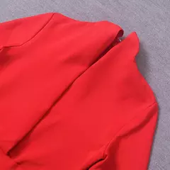 Vestido manga longa profundo decote em v sexy