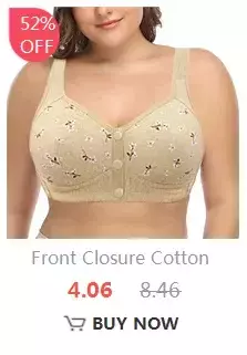 Sutiã de algodão sem fio, fechamento frontal Bralette, roupa interior confortável, busto grande 52BC 50BC 48BC na internet