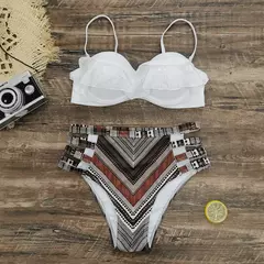 Imagem do Biquíni feminino sexy com estampa de folhas, roupa de banho