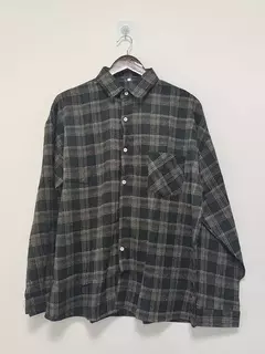 Camisa xadrez oversize para as mulheres, blusa de manga longa, moda coreana - Smartshopstores Boutique