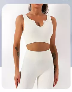 Conjunto de esporte sem costura feminino 2 de duas peças na internet