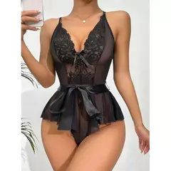 Roupas Intimas, Babydoll, Sutiã, Conjunto de Calcinhas Fio-dental, Cinta Liga, Lingerie Sexy Set, Plus Size, X-XXL - Smartshopstores Boutique