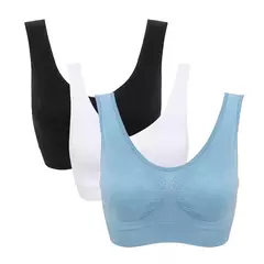 3 peças/set sexy sutiã ativo com almofada removível sem costura, Plus Size Fitness - Smartshopstores Boutique