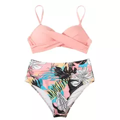 Imagem do Biquíni feminino sexy com estampa de folhas, roupa de banho