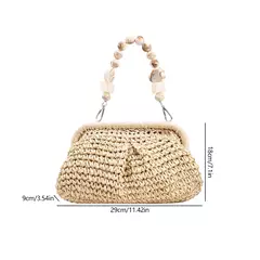 Elegante bolsa de tecido, bolsa casual praia, alça superior, grande capacidade - Smartshopstores Boutique