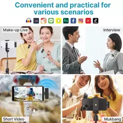 Ulanzi j12 microfone de lapela sem fio, conjunto de microfones de lapela, gravação de vídeo curta, mini microfone para iphone, android, transmissão ao vivo na internet