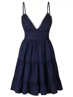 Roupas femininas vestido de verão Renda Sexy Sem Encosto Com Decote Em V - Smartshopstores Boutique