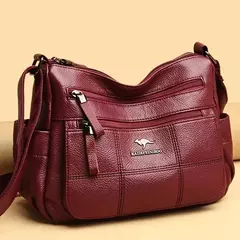 Bolsas de luxo de couro macio bolsas femininas designer 3 camadas ombro crossbody - comprar online