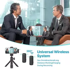 Ulanzi j12 microfone de lapela sem fio, conjunto de microfones de lapela, gravação de vídeo curta, mini microfone para iphone, android, transmissão ao vivo - Smartshopstores Boutique