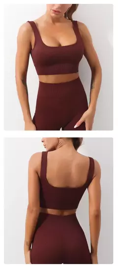 Imagem do Conjunto de esporte sem costura feminino 2 de duas peças