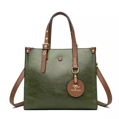Bolsa de couro vintage para mulheres 3 camadas, bolsa casual para senhoras, bols - Smartshopstores Boutique