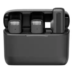 Imagem do Ulanzi j12 microfone de lapela sem fio, conjunto de microfones de lapela, gravação de vídeo curta, mini microfone para iphone, android, transmissão ao vivo