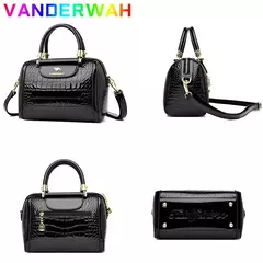 Bolsas de luxo de couro macio bolsas femininas designer 3 camadas ombro crossbody - Smartshopstores Boutique