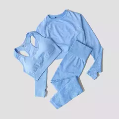 Conjunto de roupas femininas para prática esportiva, kit sem costura para ioga
