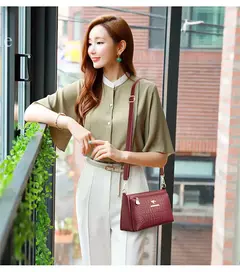 Bolsas de luxo de couro macio bolsas femininas designer 3 camadas ombro crossbody