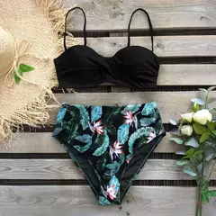 Biquíni feminino sexy com estampa de folhas, roupa de banho - Smartshopstores Boutique