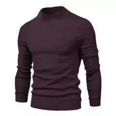 Imagem do Suéter de gola alta grosso, masculino, pulôver casual, monocromático, alta qualidade