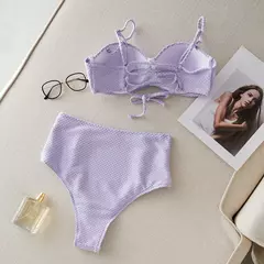 Biquíni feminino sexy com estampa de folhas, roupa de banho - loja online