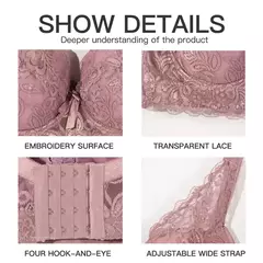 Sutiã de Renda Ajustável, Plus Size, B, C, D, Tamanho Grande - comprar online
