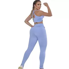 Conjunto Fitness Básico Azul Claro Frozen Academia Zero Transparência na internet