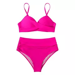 Biquíni feminino sexy com estampa de folhas, roupa de banho - loja online