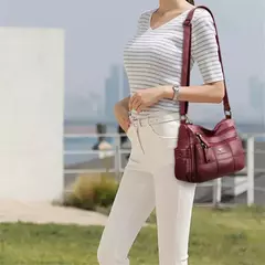 Bolsas de luxo de couro macio bolsas femininas designer 3 camadas ombro crossbody - Smartshopstores Boutique