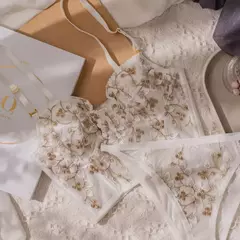 Conjunto Lingerie Francesa Feminina, Roupa Interior Sexy, Renda Bordada - Smartshopstores Boutique