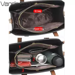 Bolsa de couro vintage para mulheres 3 camadas, bolsa casual para senhoras, bols - Smartshopstores Boutique
