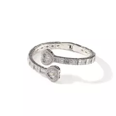 Baguette coração manguito pulseira micro palhado bling cúbico 6mm na internet